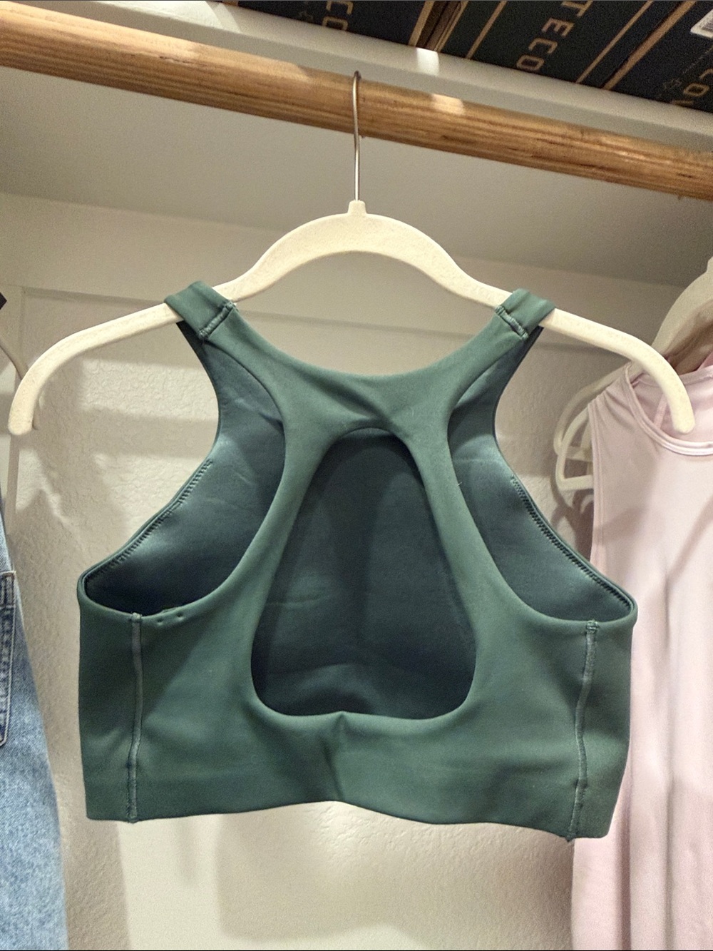 Nike One Dri-FIT Green Racerback Sports Bra Crop Top Size S